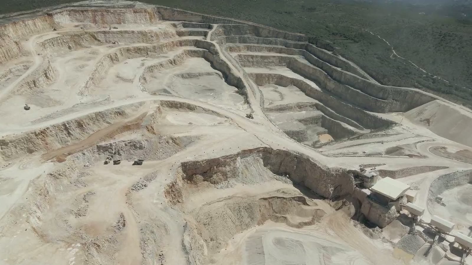 An open-pit iron ore mine